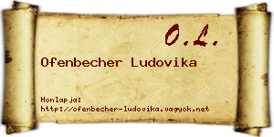 Ofenbecher Ludovika névjegykártya